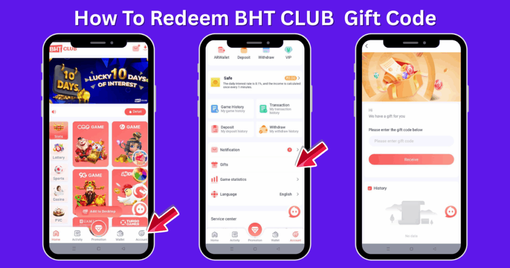 How to Redeem BHT CLUB Gift Code